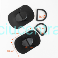 Klijuojamas laikiklis su „D“ formos kilpa Klijuojamas laikiklis su „D“ formos kilpa